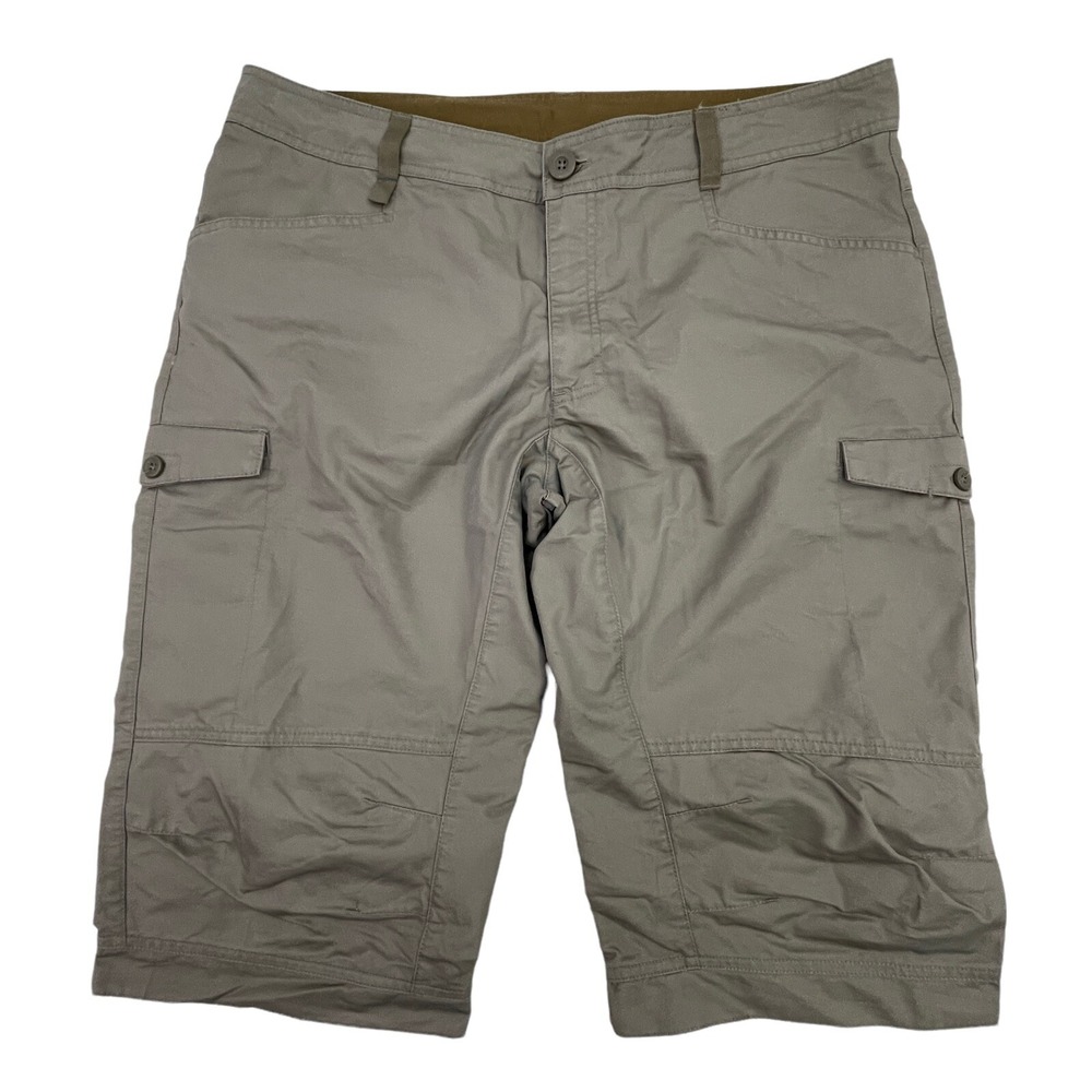 Quechua Oxylane Mens Large Gray Cargo Khaki‎ Hiking Shorts Size 39"x16" Measured